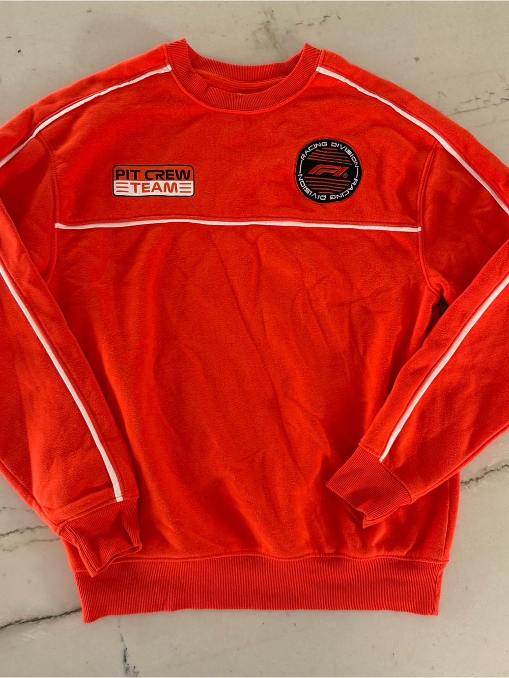 Formula 1 Sweatshirt Mens S Orange F1 Racing Hybrid Apparel Pit Crew Team